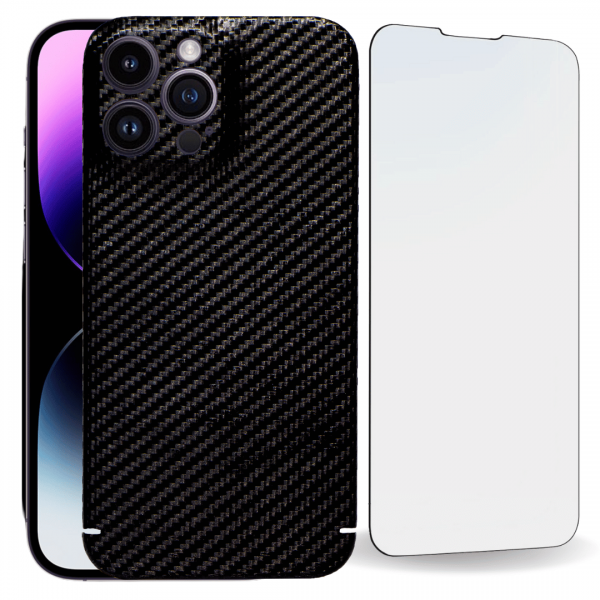 Bundle: Carbon Cover iPhone 15 Pro + Panzerglas